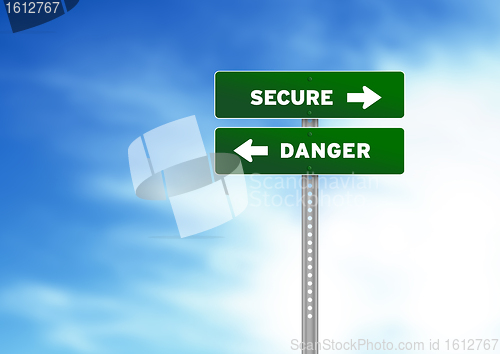 Image of Secure and Danger Road Sign