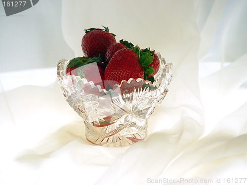 Image of Strawberries in Crystal Bowl