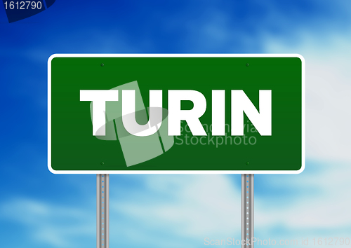 Image of Green Road Sign - Turin, Italy