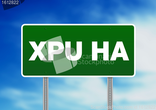 Image of Green Road Sign -  Xpu Ha, Mexico