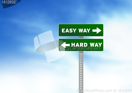 Image of Easy Way, Hard Way Road Sign