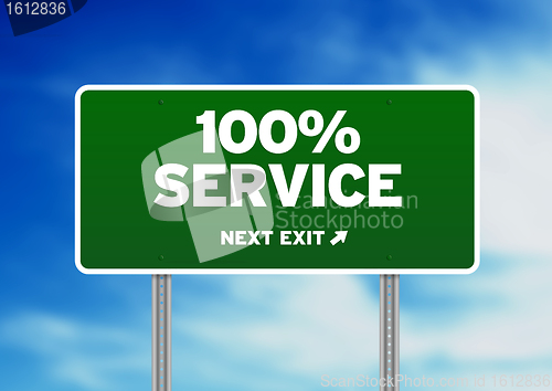 Image of 100% Service Road Sign