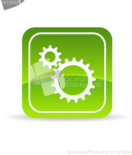 Image of Green Mechanical Gears Icon