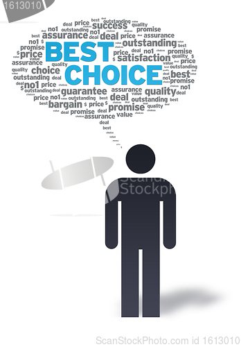 Image of Paper Man with best Choice Bubble