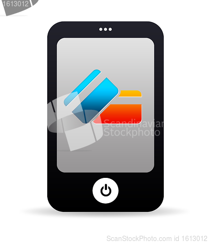 Image of Mobile Phone with Credit Card Icons