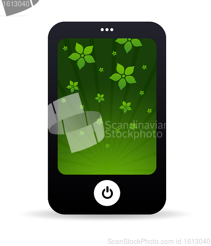 Image of Mobile Phone with Flower background