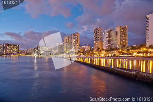 Image of Waikiki Beach, Oahu Island Hawaii, cityscape