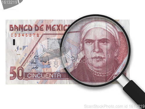 Image of Magnifying Glass - 50 Mexican Pesos - Front Side