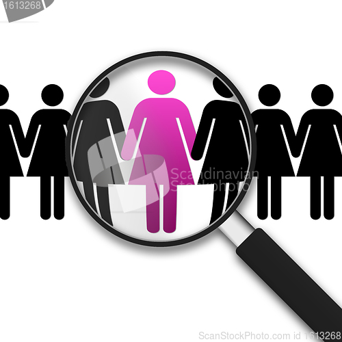 Image of Magnifying Glass and women