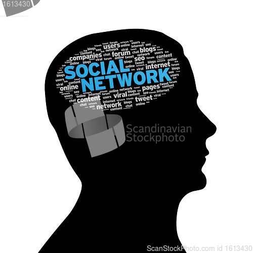 Image of Silhouette head - Social Network