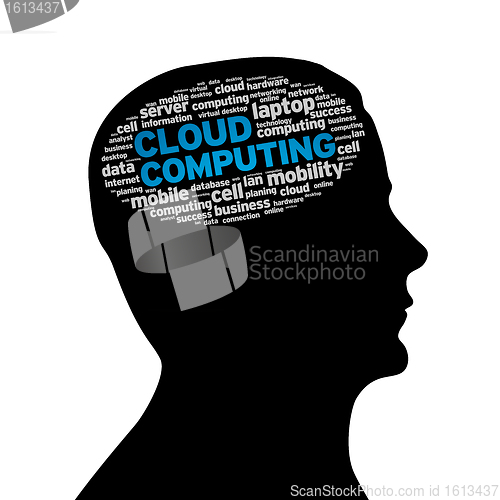 Image of Silhouette head - Cloud Computing