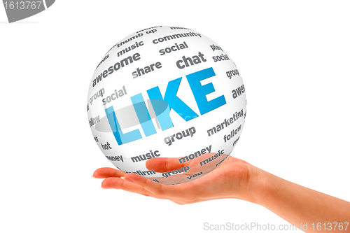 Image of Hand holding a Like 3D Sphere 