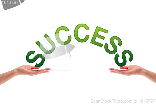 Image of Hands holding the word Success.