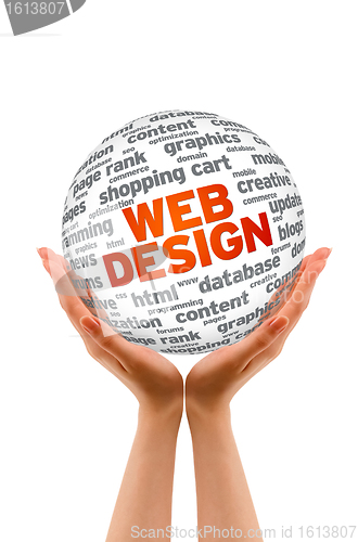 Image of Hands holding a Web Design Sphere