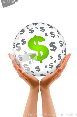 Image of Hands holding a Dollar Sphere