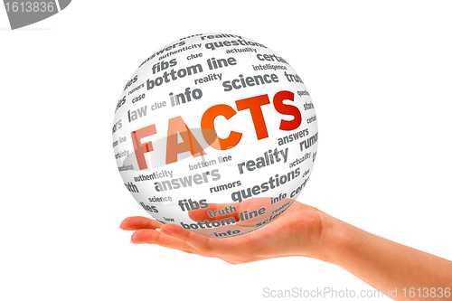 Image of Hand holding a Facts 3D Sphere