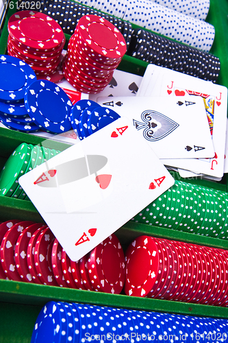 Image of poker chips with ace