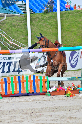 Image of Rider on show jump horse