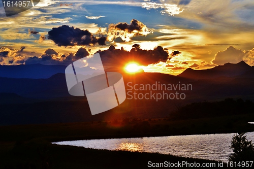 Image of Sunset Drakensberg Mountains