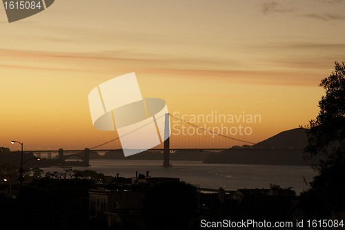 Image of Golden Gate in sunset