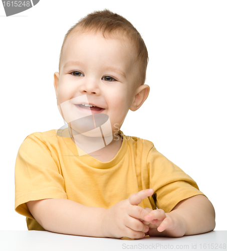 Image of Portrait of a cute cheerful little boy
