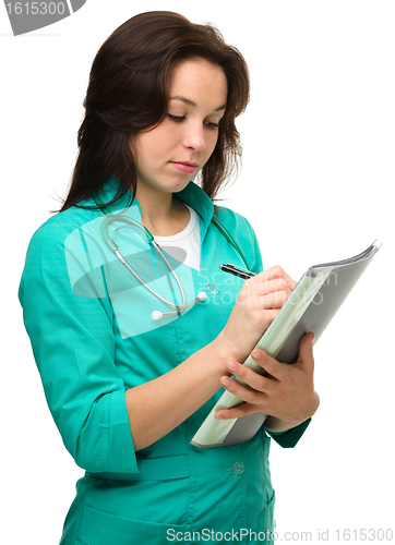 Image of Portrait of a young woman doctor