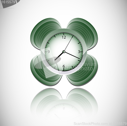 Image of green vector clock