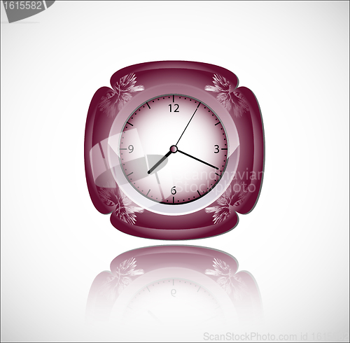 Image of red vector clock