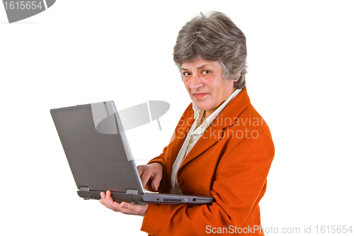 Image of Female senior with laptop