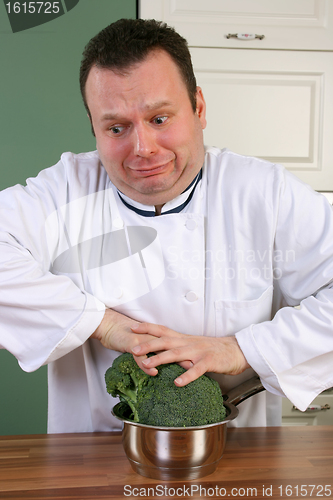 Image of Chef and broccoli