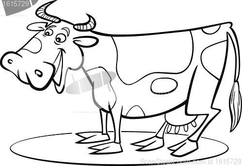 Image of Cartoon cow coloring page