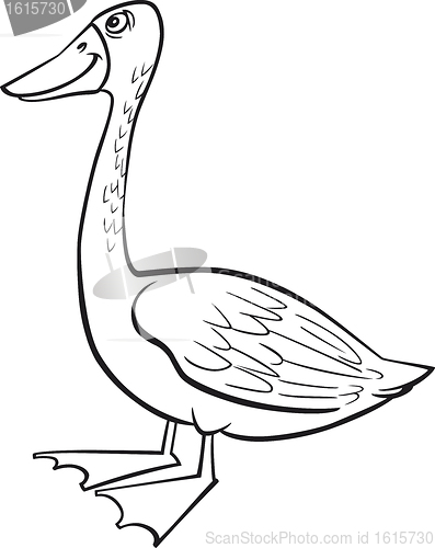 Image of Cartoon goose coloring page