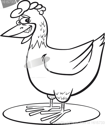 Image of Cartoon hen coloring page