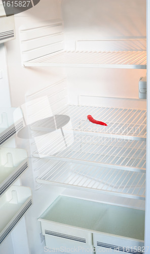 Image of Empty fridge with chili pepper