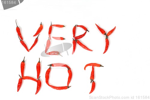 Image of The words "Very Hot" spelled out in red Thai peppers