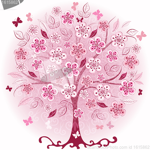 Image of Pink decorative spring tree