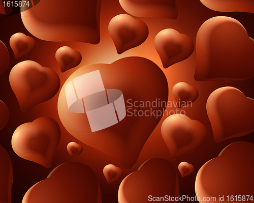 Image of Seamless chocolate hearts background 