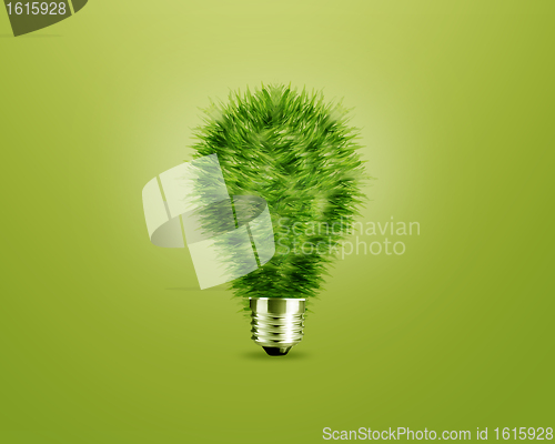 Image of Green light bulb idea