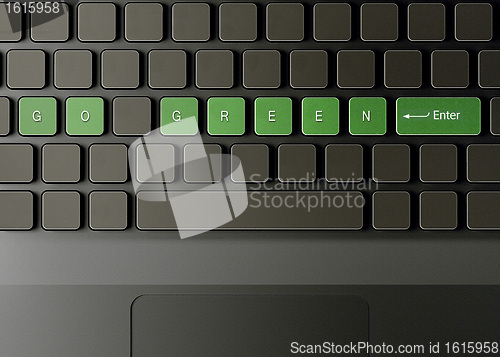 Image of Keyboard with go green button