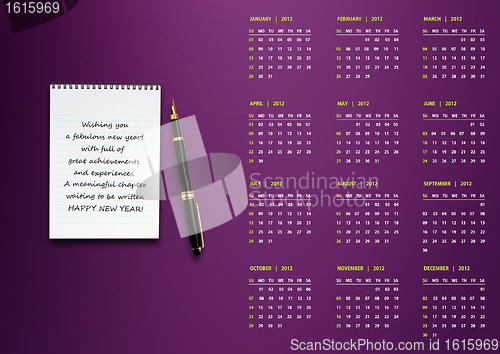 Image of New year 2012 Calendar