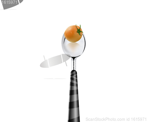 Image of tomato with a spoon