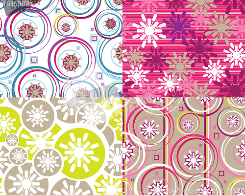 Image of Retro floral seamless background