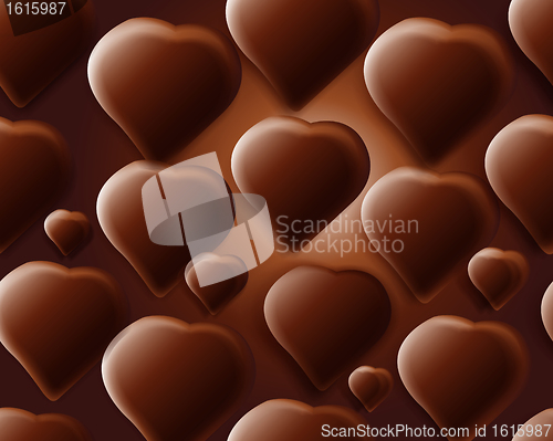 Image of Seamless chocolate hearts background 