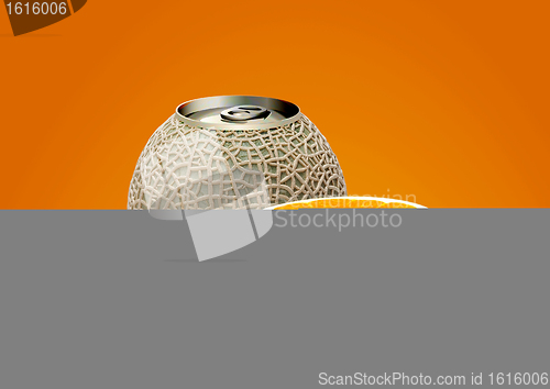 Image of melon can and half orange