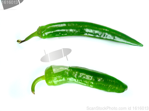 Image of Green peppers isolated on white 