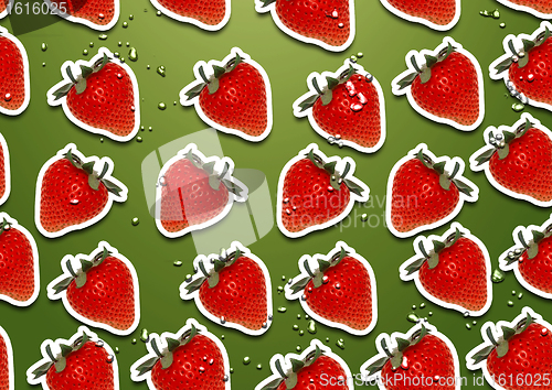 Image of seamless background of fresh straberry  slices