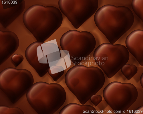 Image of Seamless chocolate hearts background 
