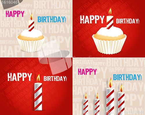 Image of set of Birthday Greeting cards