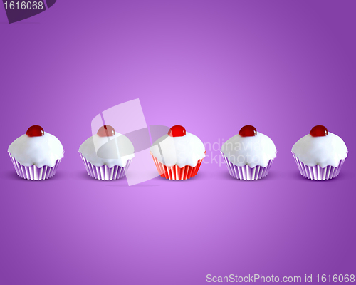 Image of special attractive red muffin cake