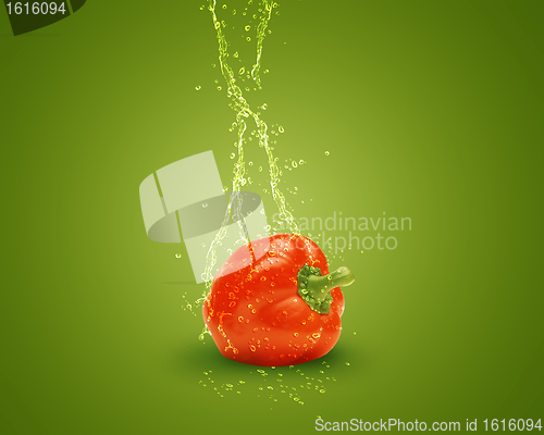 Image of Fresh red bell pepper